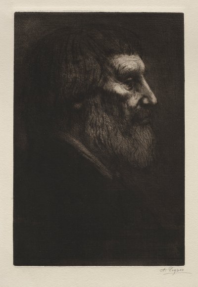 Głowa mężczyzny. autorstwa Alphonse Legros