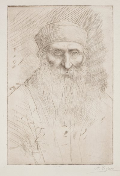 Głowa mężczyzny z długą brodą autorstwa Alphonse Legros