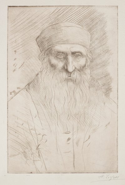 Głowa mężczyzny z długą brodą. autorstwa Alphonse Legros