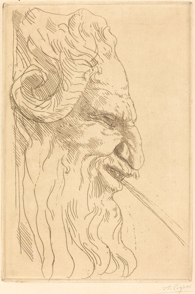 Głowa Satyra (Tete de satyre) autorstwa Alphonse Legros