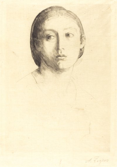 Głowa młodej dziewczyny autorstwa Alphonse Legros