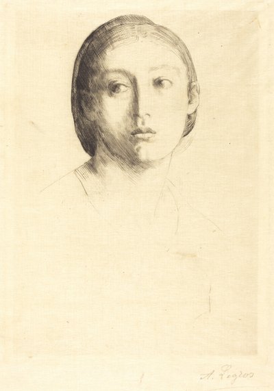 Głowa młodej dziewczyny autorstwa Alphonse Legros