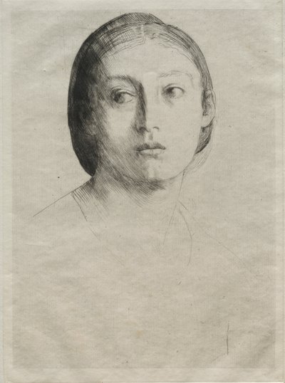 Głowa młodej dziewczyny autorstwa Alphonse Legros