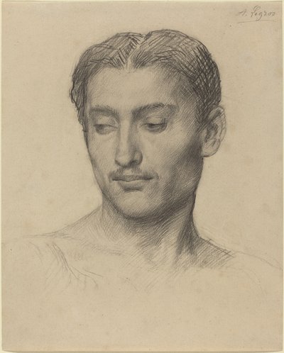 Głowa młodego człowieka. autorstwa Alphonse Legros