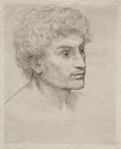 Głowa młodego człowieka. autorstwa Alphonse Legros