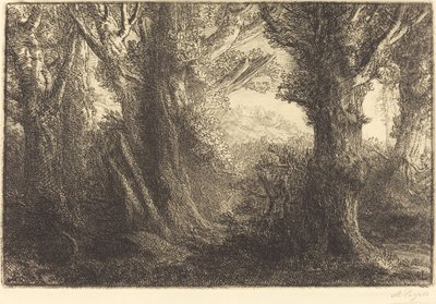 W lesie Conteville Dans la foret de Conteville. autorstwa Alphonse Legros