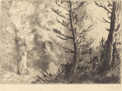 W lesie Fontainebleau autorstwa Alphonse Legros
