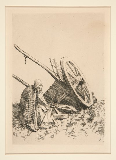 La Charette Brisee (Zepsuty wózek) autorstwa Alphonse Legros