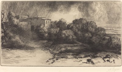 Farma w Brieux podczas burzy autorstwa Alphonse Legros