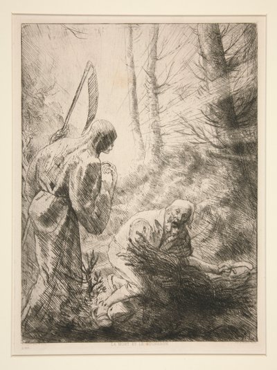 La Mort at le Bucheron, nr 2 (Śmierć i drwal) autorstwa Alphonse Legros