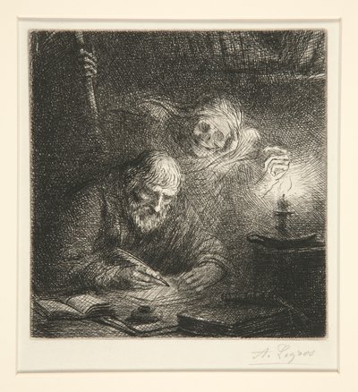 Śmierć i filozof autorstwa Alphonse Legros