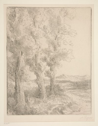 Kobieta czytająca: lekcja pod drzewami autorstwa Alphonse Legros