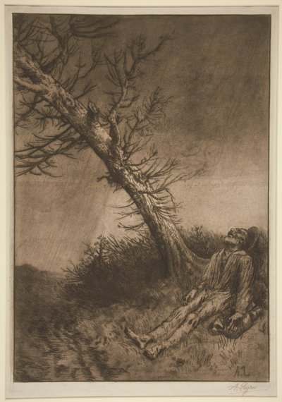 La mort du vagabond (Śmierć włóczęgi) autorstwa Alphonse Legros