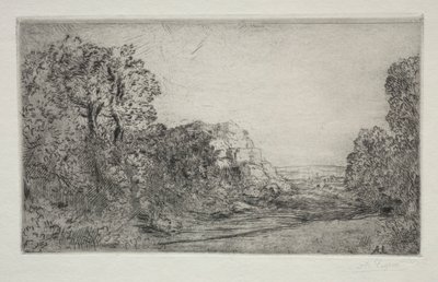 Krajobraz: wschód słońca autorstwa Alphonse Legros
