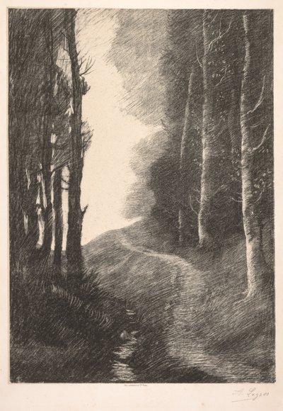 Krajobraz w Bouleaux. autorstwa Alphonse Legros