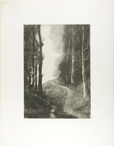 Krajobraz z brzozami autorstwa Alphonse Legros