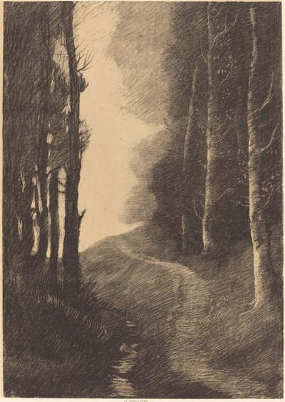 Krajobraz z brzozami autorstwa Alphonse Legros