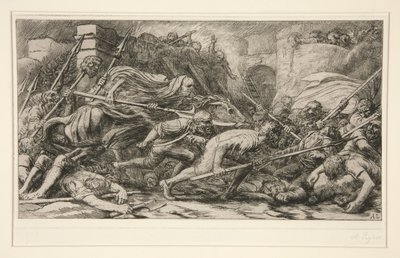 Le Triomphe de la Mort: Apres le Combat (Triumf śmierci: po bitwie) autorstwa Alphonse Legros