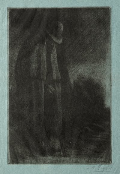 Podróżnik w schronie autorstwa Alphonse Legros