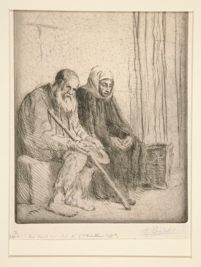 Dwóch żebraków (dwóch żebraków) autorstwa Alphonse Legros