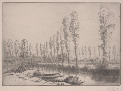 Les Tourbieres: Blisko Amiens (akwaforta) autorstwa Alphonse Legros
