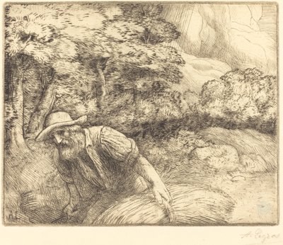 Człowiek żerujący Mężczyzna żerujący. autorstwa Alphonse Legros