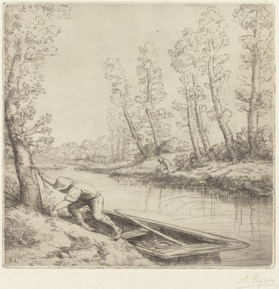 Poranek nad rzeką autorstwa Alphonse Legros
