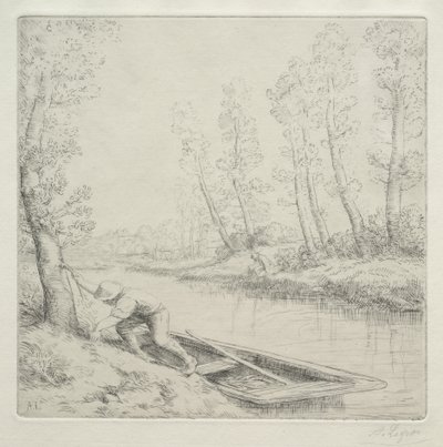 Poranek nad rzeką autorstwa Alphonse Legros
