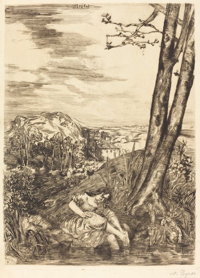 Chłop myje stopy autorstwa Alphonse Legros