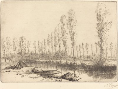 Topole w pobliżu Amiens W pobliżu Amiens znajdują się torfowiska. autorstwa Alphonse Legros