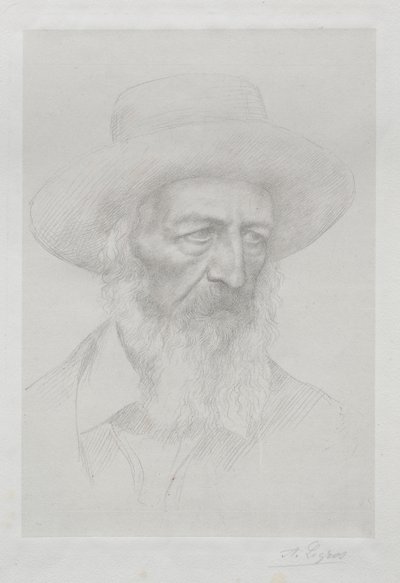 Portret Alfreda Lorda Tennysona. autorstwa Alphonse Legros