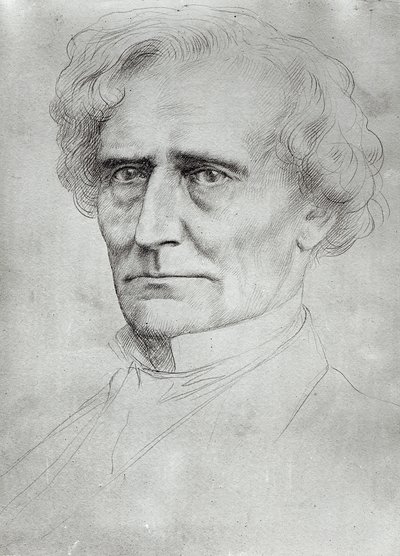 Portret Hectora Berlioza (1803-69) (pióro i atrament na papierze) autorstwa Alphonse Legros