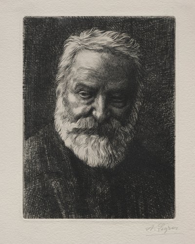 Portret Victora Hugo (druga płyta) autorstwa Alphonse Legros