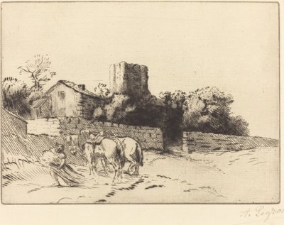 Ściana plebania (Le mur du presbytere) autorstwa Alphonse Legros