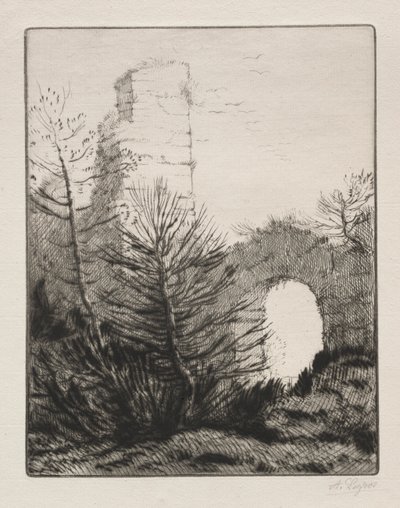 Ruiny klasztoru autorstwa Alphonse Legros