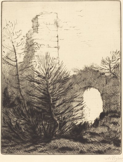Ruiny klasztoru Les ruines du monastere. autorstwa Alphonse Legros