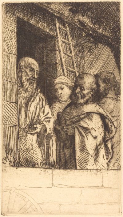 Św. Piotr i św. Paweł u drzwi Bonhomme Misere Saint-Pierre et Saint.... autorstwa Alphonse Legros
