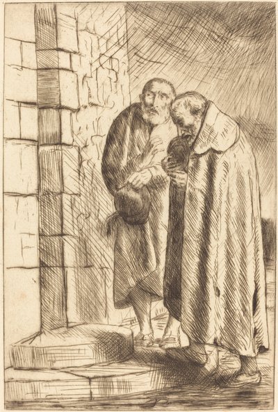 Św. Piotr i św. Paweł w drzwiach M. Richarda (St. Pierre et St. Paul a la porte de M. Richard autorstwa Alphonse Legros