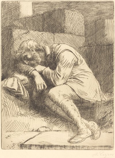 Śpiący żebrak autorstwa Alphonse Legros