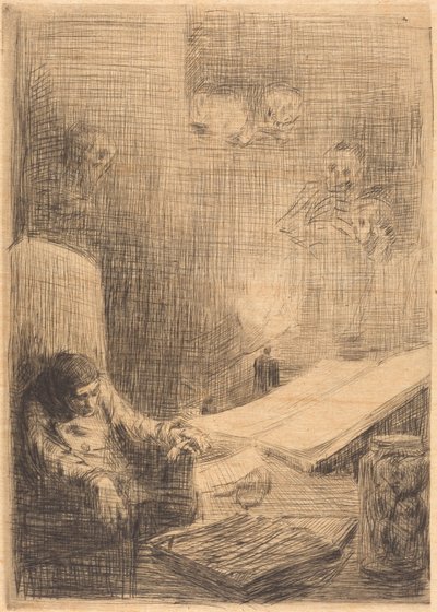 Śpiący uczony autorstwa Alphonse Legros