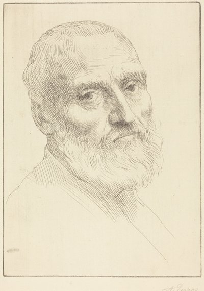 Studium głowy mężczyzny autorstwa Alphonse Legros