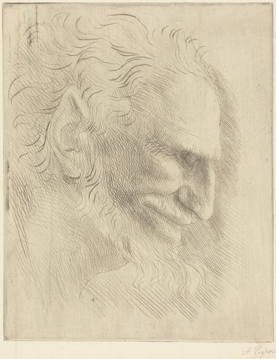 Studium głowy mężczyzny autorstwa Alphonse Legros
