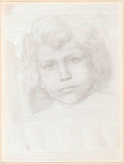 Studium Kupidyna (głowa dziewczyny) autorstwa Alphonse Legros