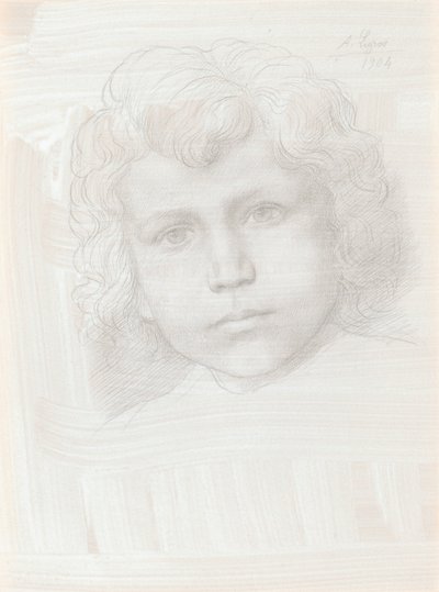 Studium Głowy Kupidyna dziewczyny, 1904. autorstwa Alphonse Legros