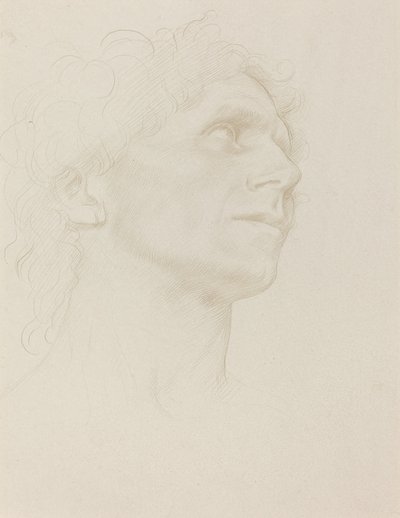 Studium kobiecej głowy zwróconej w prawo. autorstwa Alphonse Legros