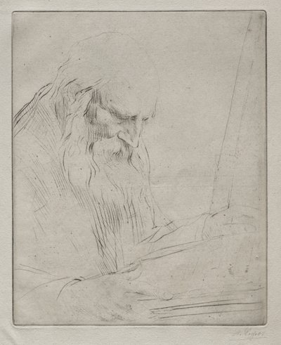 Studium czytającego mężczyzny autorstwa Alphonse Legros