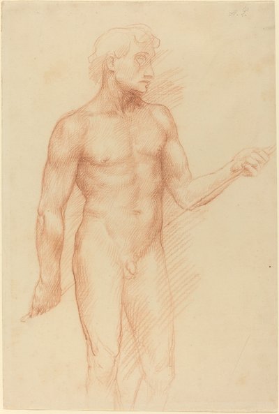 Studium postaci mężczyzny trzymającego za plecami pręta. autorstwa Alphonse Legros