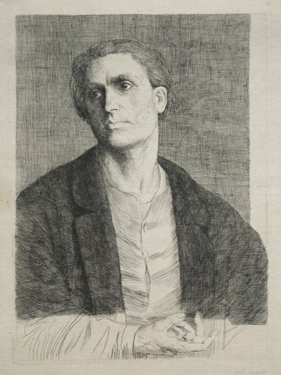 Studium głowy mężczyzny autorstwa Alphonse Legros