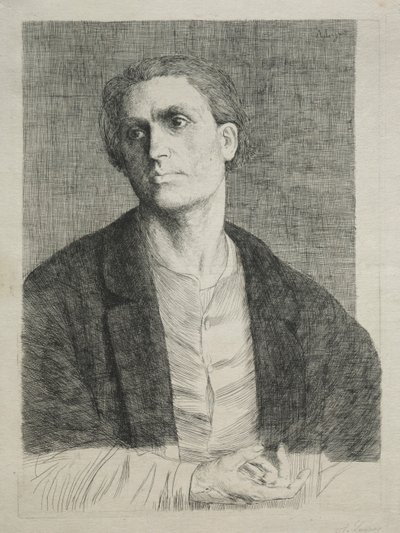 Studium głowy mężczyzny. autorstwa Alphonse Legros