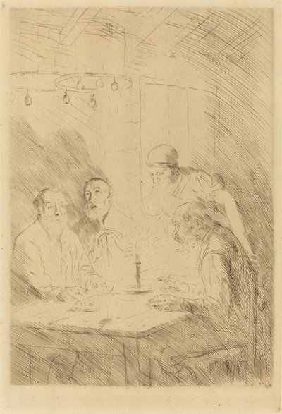 Wieczerza Ubogiej Wieczerzy w nieszczęściu. autorstwa Alphonse Legros